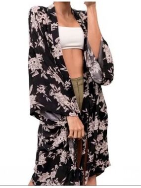 Spiritual Gangster Maya Floral Tie-Up Summer Kimono -S/M/L